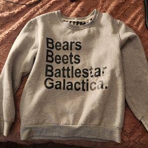 The Office 'Bears, Beats, Battlestar Galactica' Gray Sweater - size L